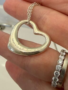 Tiffany & Co. Elsa Peretti Open Heart Necklace - Silver
